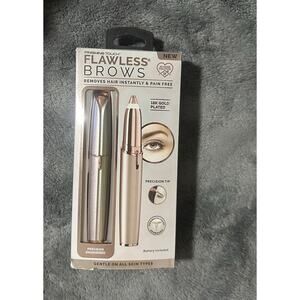 Finishing Touch Flawless Brows Eyebrow Hair Remover 18K Gold Plated New